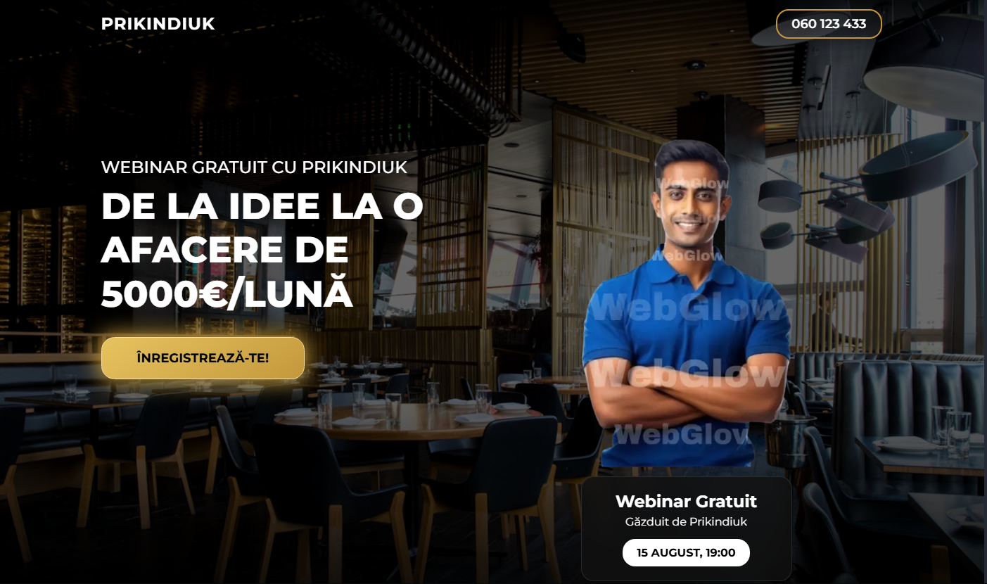 Previzualizare proiect WebGlow